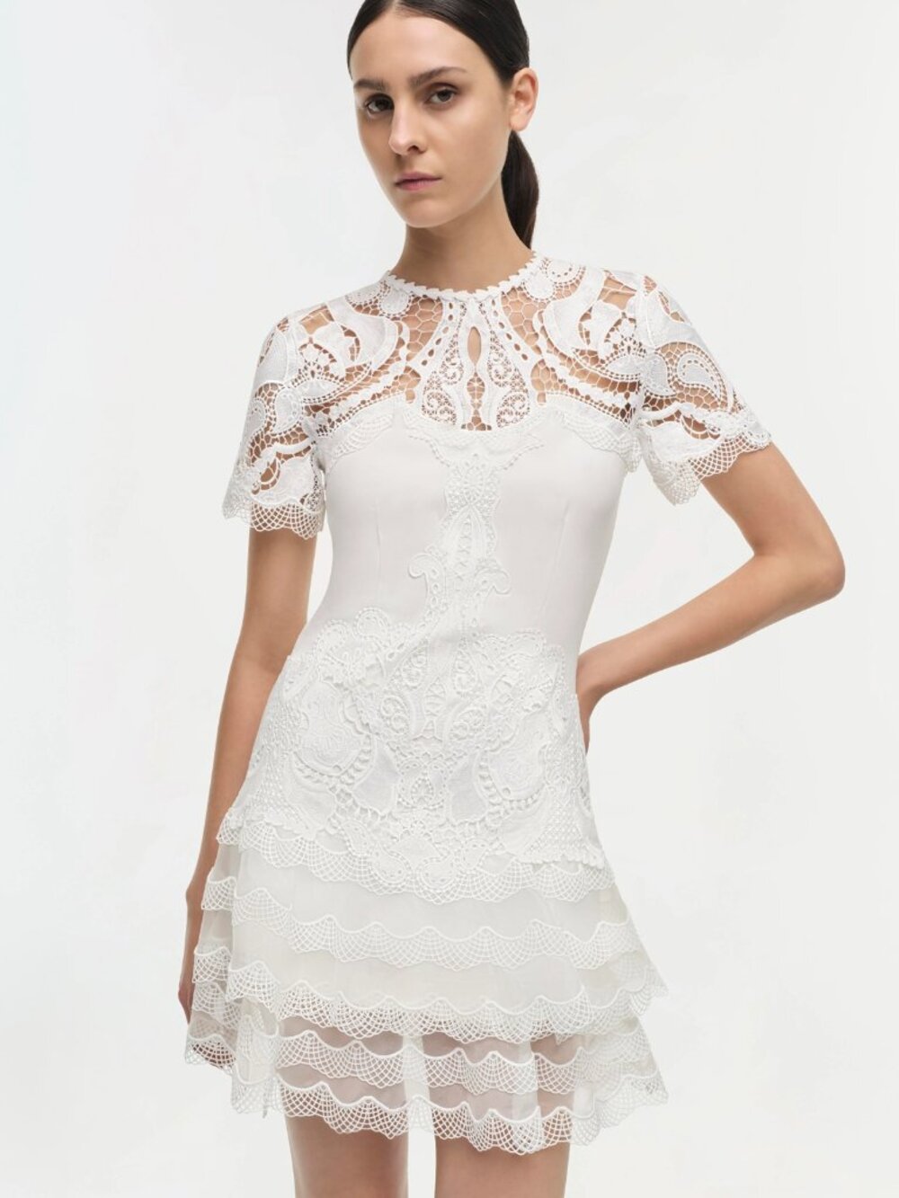 Simkhai Paislee Guipure Lace Mini Dress